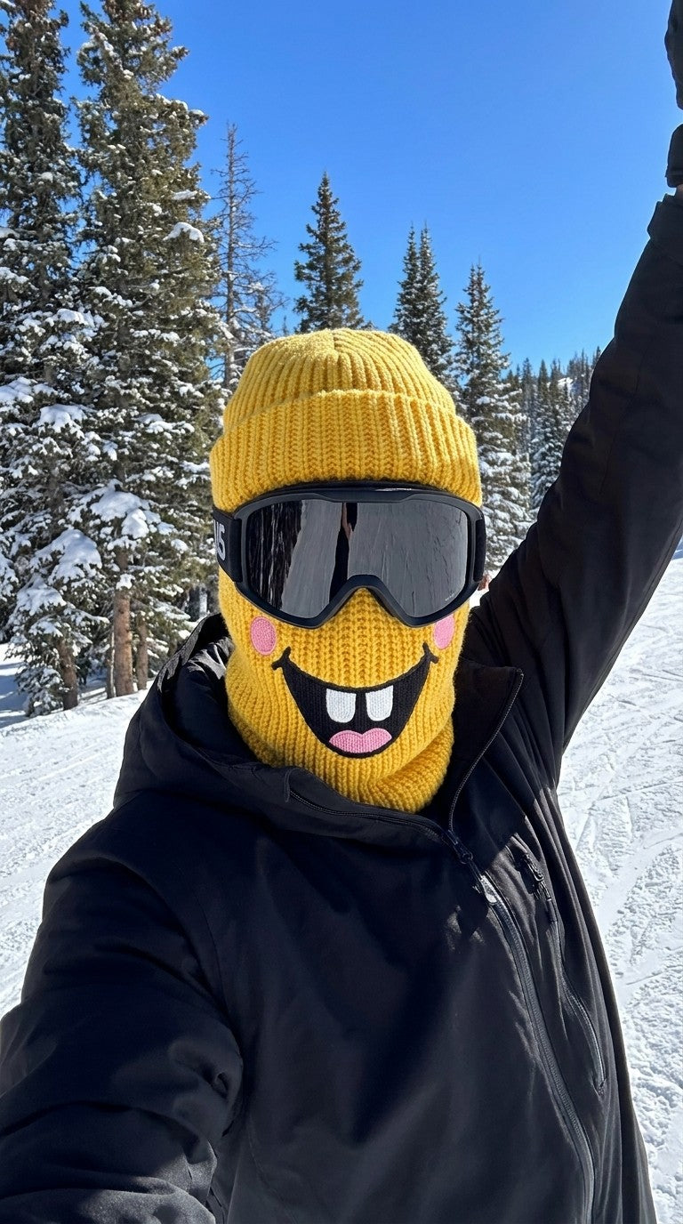 Goofmask funny-face knit ski mask