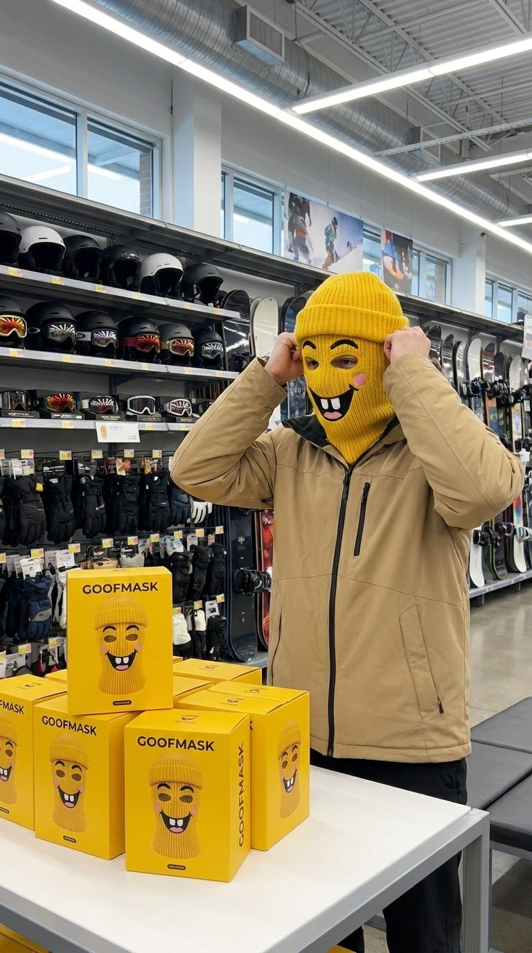Goofmask funny-face knit ski mask